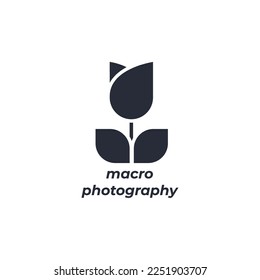 Vector sign macro photography symbol is isolated on a white background. icon color editable.