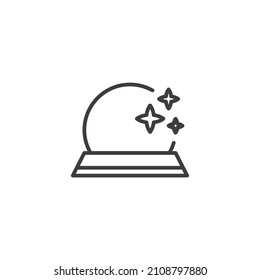 Vector sign of the magic crystal ball symbol is isolated on a white background. magic crystal ball icon color editable.