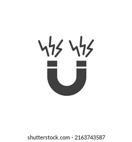 Vector sign of the magnet symbol is isolated on a white background. magnet icon color editable.