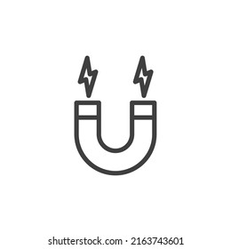 El símbolo vectorial del imán se aísla sobre un fondo blanco. color del icono del imán editable.