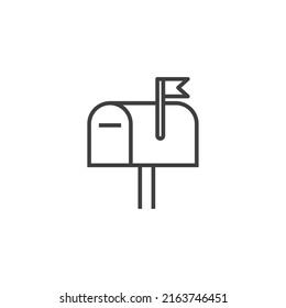 Vector sign of the mail box symbol is isolated on a white background. mail box icon color editable.