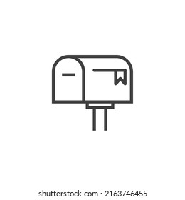 Vector sign of the mail box symbol is isolated on a white background. mail box icon color editable.