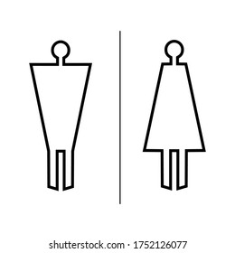 Vector sign of male or female restroom or bathroom icon. Pictograms or toilet icons or couples for men and women. Ladies and boy symbols on a white background. Vector illustration. World toilet day.