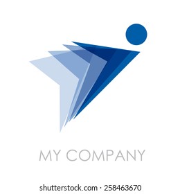 Vector sign Man in flight