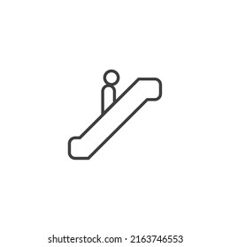 La señal vectorial del Hombre en las escaleras que suben el símbolo está aislada en un fondo blanco. Hombre en las escaleras subiendo el color del icono editable.