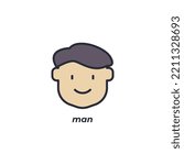 Vector sign man symbol is isolated on a white background. icon color editable.