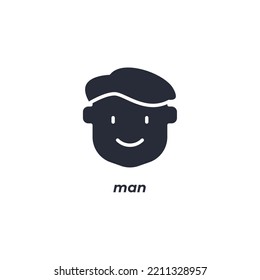 Vector sign man symbol is isolated on a white background. icon color editable.