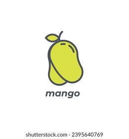 Vector sign of the mango symbol isolated on a white background. icon color editable.