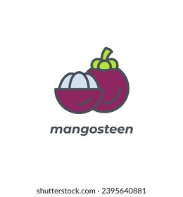Vector sign of the mangosteen symbol isolated on a white background. icon color editable.