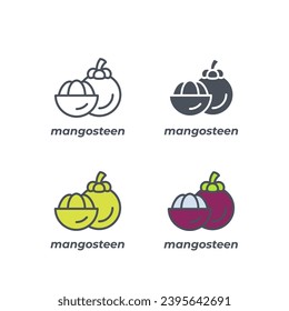 Vector sign of the mangosteen symbol isolated on a white background. icon color editable.