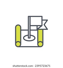 Signo vectorial del símbolo de ubicación del mapa aislado en un fondo blanco. color de icono modificable.