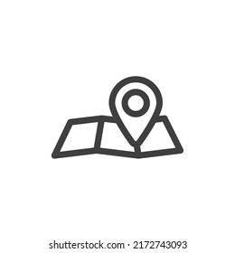 El símbolo vectorial del símbolo del alfiler del mapa está aislado en un fondo blanco. color del icono del pin del mapa editable.