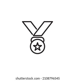 Vector sign of the medal symbol is isolated on a white background. medal icon color editable.