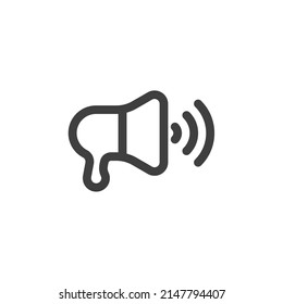 El signo vectorial del símbolo Megaphone está aislado en un fondo blanco. Color del icono Megáfono editable.