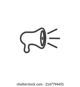 Vector sign of the Megaphone symbol is isolated on a white background. Megaphone icon color editable.