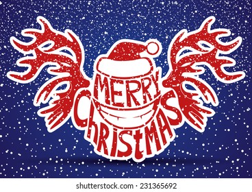 Vector sign. Merry Christmas.