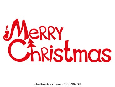 Vector sign. Merry Christmas.