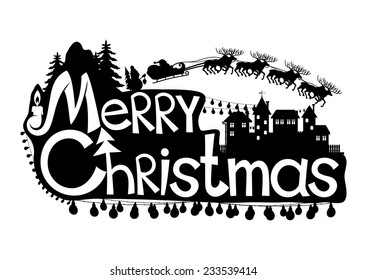 Vector sign. Merry Christmas.