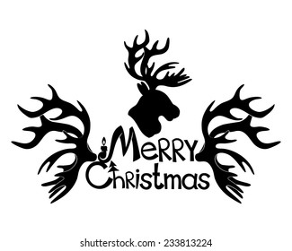  Vector sign. Merry Christmas.