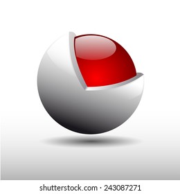 Vector sign metamorphosis, protected sphere