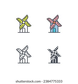 Vector sign of the mill symbol isolated on a white background. icon color editable.