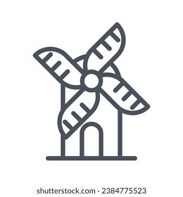 Vector sign of the mill symbol isolated on a white background. icon color editable.