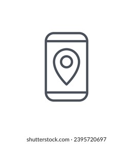 Vector sign of the mobile gps symbol isolated on a white background. icon color editable.