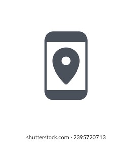 Vector sign of the mobile gps symbol isolated on a white background. icon color editable.