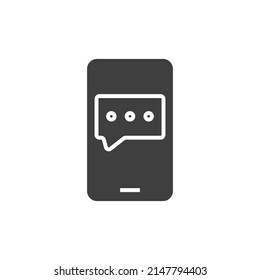 Vector sign of the Mobile Message symbol is isolated on a white background. Mobile Message icon color editable.