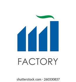 Vector sign modern green factory