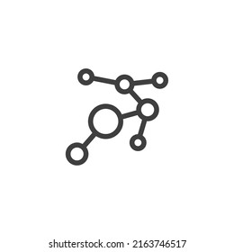 Vector sign of the molecule symbol is isolated on a white background. molecule icon color editable.