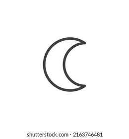 Vector sign of the moon symbol is isolated on a white background. moon icon color editable.