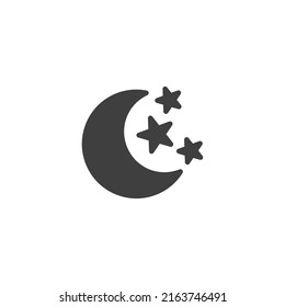 Vector sign of the moon symbol is isolated on a white background. moon icon color editable.