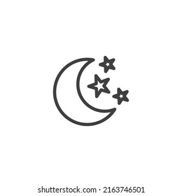 Vector sign of the moon symbol is isolated on a white background. moon icon color editable.