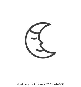 Vector sign of the moon symbol is isolated on a white background. moon icon color editable.