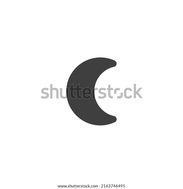 Vector sign of the moon symbol is\
isolated on a white background. moon icon color\
editable.