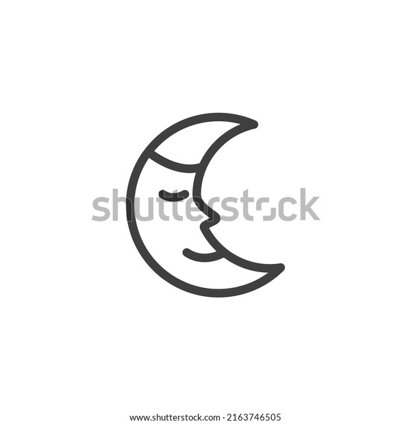 Vector sign of the moon symbol is
isolated on a white background. moon icon color
editable.
