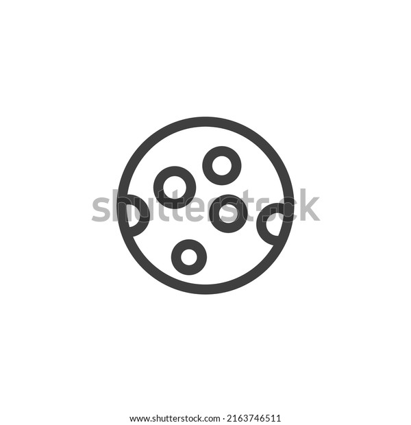 Vector sign of the moon symbol is\
isolated on a white background. moon icon color\
editable.