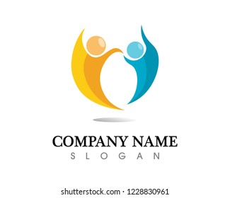 Vector Sign a mother adoption community and people care and couple