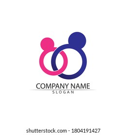 Vector Sign a mother adoption community and people care and couple