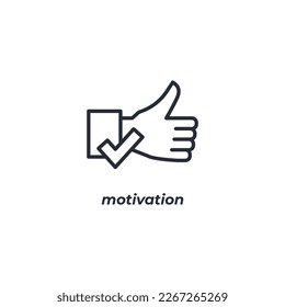 Vector sign motivation symbol is isolated on a white background. icon color editable.