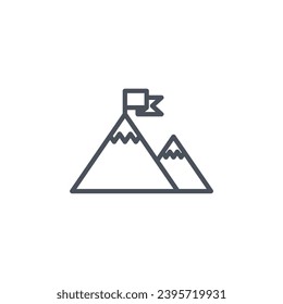 Vector sign of the mountains symbol isolated on a white background. icon color editable.
