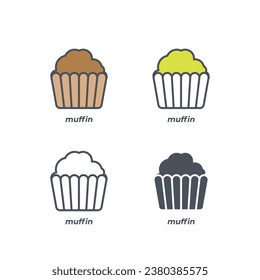 Vector sign of the muffin symbol isolated on a white background. icon color editable.