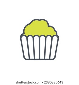 Vektorzeichen des Muffin-Symbols einzeln auf weißem Hintergrund. Symbolfarbe editierbar.