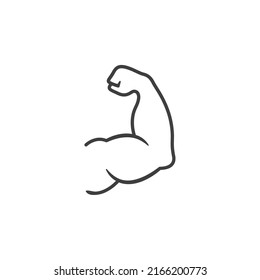 Vector sign of the muscle symbol is isolated on a white background. muscle icon color editable.