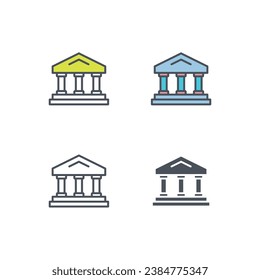Signo vectorial del símbolo del museo aislado en un fondo blanco. color de icono modificable.