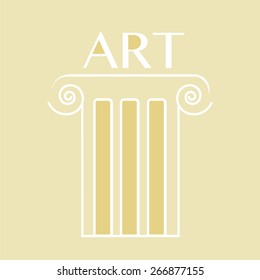 Vector sign for museums. Icon for lessons of art, art galleries.