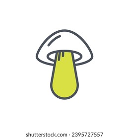 Vector sign of the mushroom symbol isolated on a white background. icon color editable.