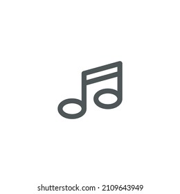 Vector sign of the music note symbol is isolated on a white background. music note icon color editable.