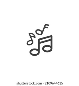 Vector sign of the music note symbol is isolated on a white background. music note icon color editable.